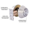 thumbnail image 3 of Rulart Cerradura de cerrojo de doble llave, con llave en ambos lados, cerrojo de cilindro ajustable de 2 vías (privacidad/paso), acero inoxidable satinado (plata, cilindro único) (plata, doble cara), 3 of 5