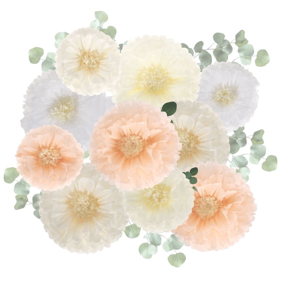 Tissue Paper Pom Poms, 10 Pack Giant Paper Flowers for Party Decorations, 18" & 12" Multicolor