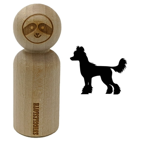 Chinese Crested Dog Solid Rubber Stamp for Scrapbooking Crafting Stamping - Small 3/4 Inch