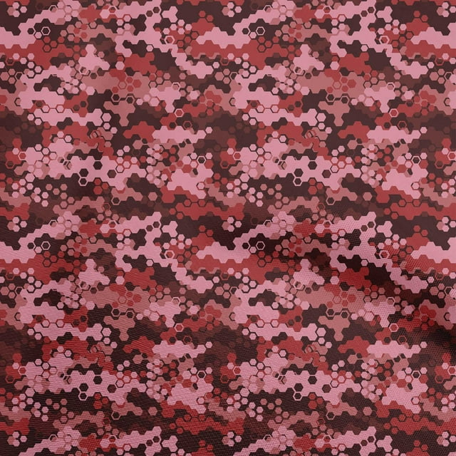 oneOone Georgette Viscose Maroon Fabric Abstract Sewing Material Print Fabric By The Yard 42 Inch Wide