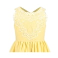 thumbnail image 6 of Sunny Fashion Girls Dress Retro Yellow Maxi Lace Beach Halter Strap Formal Celebrations Special 10 Years, 6 of 7