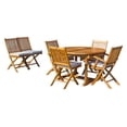 thumbnail image 5 of 7 Piece Teak Wood Santa Barbara Outdoor Patio Dining Set with Round to Oval Extension Table, 2 Arm Chairs and 4 Side Chairs, 5 of 5