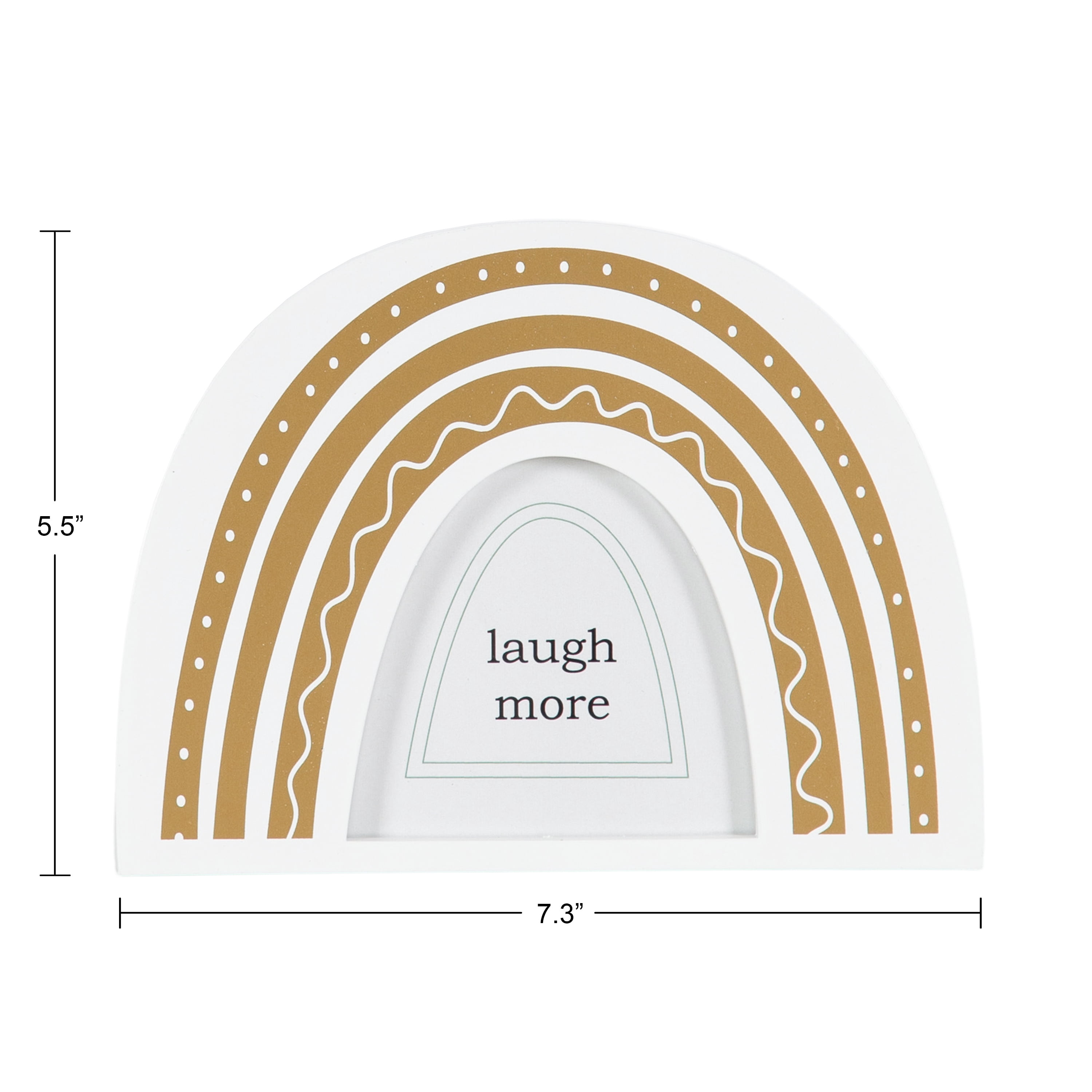 DesignOvation 4x4 Rainbow Arch White and Gold Decorative Tabletop Picture Frame