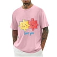 thumbnail image 1 of Camisas de Manga Larga para Hombres Imprimir Casual Cuello Redondo Blusa de Manga Corta, Camisas de Lino para Hombres, 1 of 8