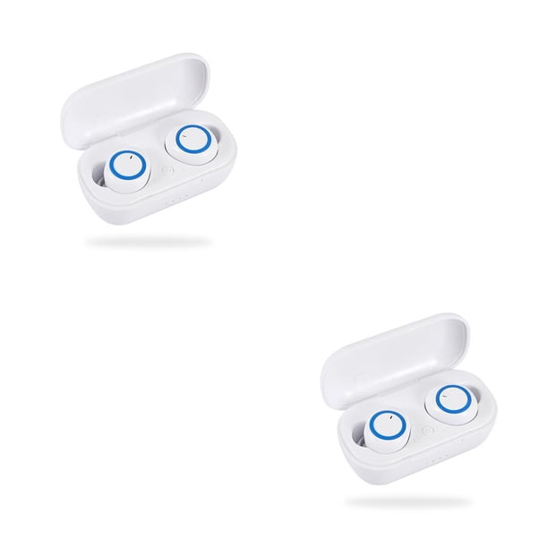 Monstrate Auriculares Auriculares impermeables compatibles con Bluetooth Auriculares Blanco Azul Blanco azul 2Conjunto