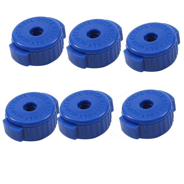 6 piezas de tuercas de liberación rápida para tambor, piezas de kit de batería, reemplazo de hebilla de fijación profesional, tuerca de instalación, Azul