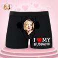 thumbnail image 2 of KHONTS Personalized Men's Funny Face Boxer Your Photo on Custom Underwear for Men I Love My Husband Black M, 2 of 5