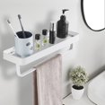 thumbnail image 2 of Estante de baño SIMVE de vidrio templado con toallero blanco, 2 of 6