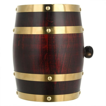Whiskey Oak Barrels TOPINCN 1.5L Vintage Wood Oak Timber Wine Barrel for Beer Whiskey Rum Port,Wine Barrel,Oak Barrel ()
