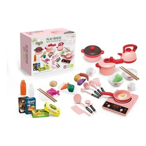 Set de utensilios de cocina juguete para niñas a pila - Gris GENERICO