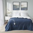 thumbnail image 2 of OLLIIX Fleece to Sherpa Heated Electric Blanket, Blue, Queen, 2 of 5