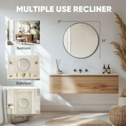 EDX 24 Wall Round Mirror with Crystal Clear Reflection, Convenient Hanging Hooks, and Premium Aluminum Alloy Construction, Black