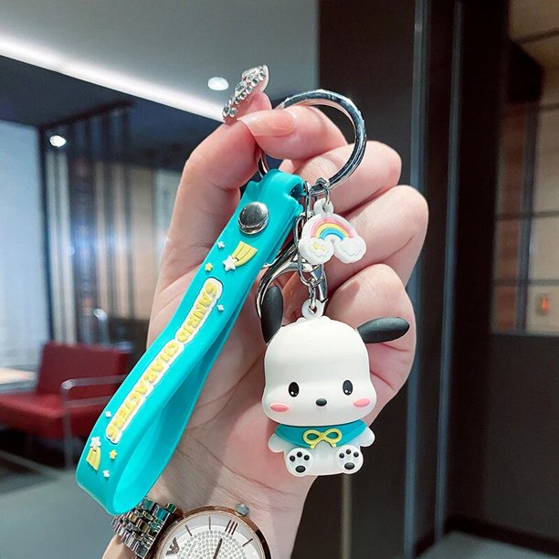LLavero de dibujos animados de la serie de Anime Sanrioed Kawaii Cinnamoroll Kitty Keroppi Purin Dog, lindo llavero colgante para bolso, regalos para niños