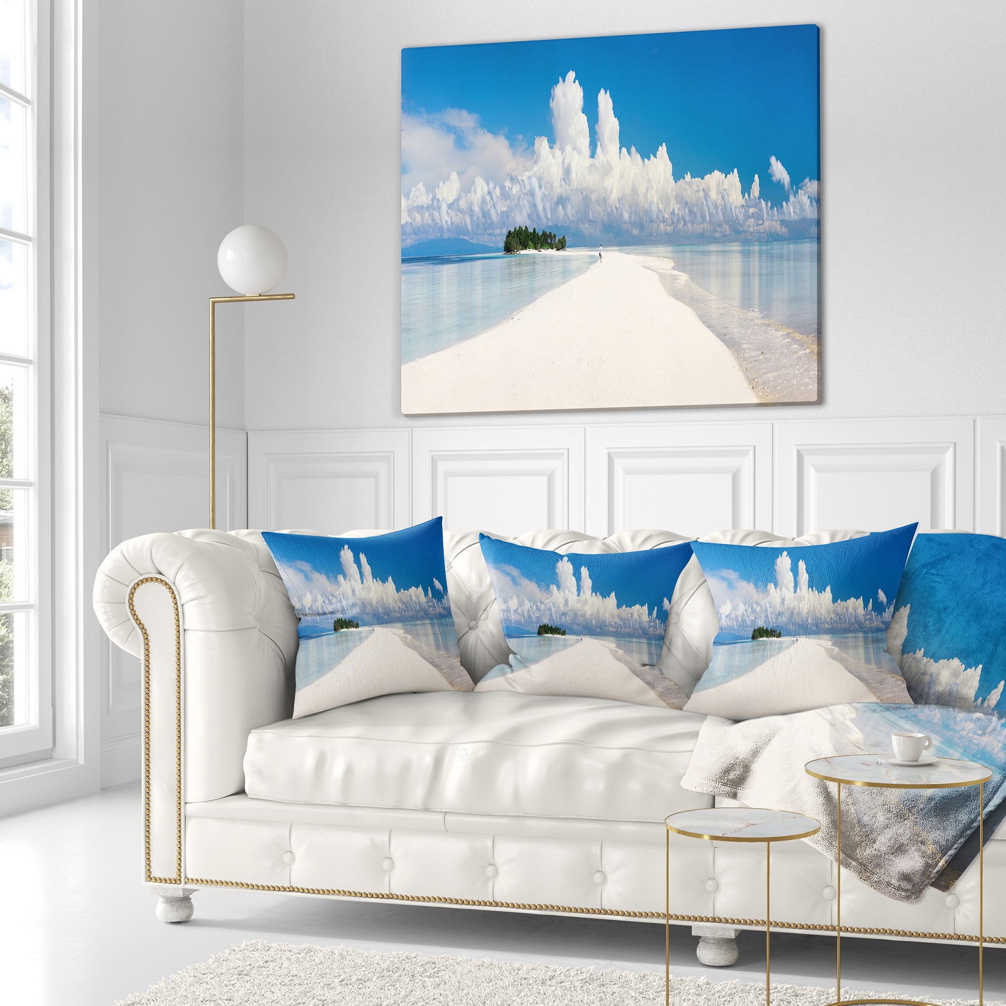 Designart Tropical Island Panorama - Landscape Photography Throw Pillow - 18x18