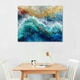 thumbnail image 2 of ONETECH Abstract Picture Canvas Wall Art: Blue &amp; Gold Artwork Painting on Canvas for Office, 2 of 4