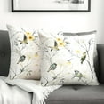 thumbnail image 2 of Bird Pillow Covers 16x16 Set of 2 Gray White Yellow Botanical Flower Throw Pillow Cases Wash Painting Decorative Square Pillowcases Spring Summer Cushion Covers Outdoor for Sofa Bed Couch Home, 2 of 6