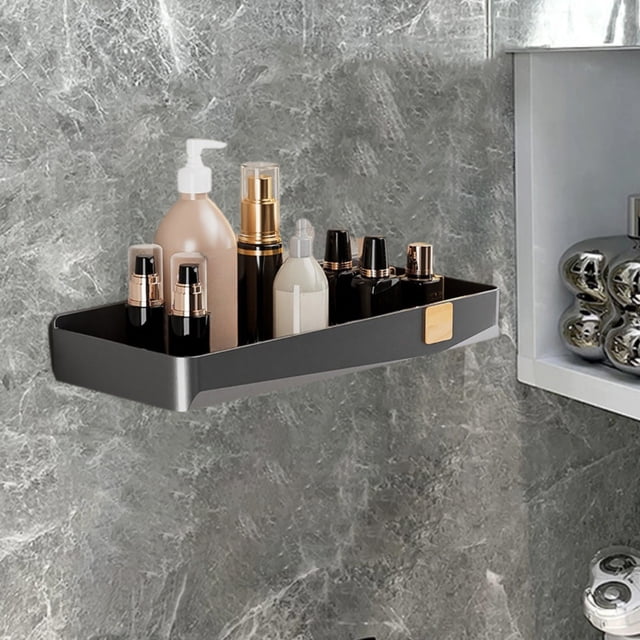 TIMIFIS Toothbrush Holders Bathroom Shelf Bathroom Storage Perforation Toiletries and Toiletries Wall Hanging Storage Shelf Bathroom Bath Rack Bathroom Shelf