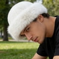 thumbnail image 3 of TELOLY Fur Hat Classic Style Of Mongolian Hat Fur Hat For Women Suitable For Various Settings Faux Fur Hat White, 3 of 7