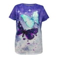 thumbnail image 4 of Dyegold Vintage Tees For Women Floral Print Short Sleeve Crewneck Tops Shirts Plus Size Retro Graphic Tshirts Casual Blouse, 4 of 5