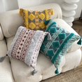 thumbnail image 4 of Boho Tufted Throw Pillow Covers with Tassels, Decorative  Geometric Cushion Cases for Couch Sofa Living Room Bedroom Home Decor (Cover Only), 4 of 14