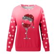 thumbnail image 4 of VJATTWR Mes Articles Chandail de Noël Femmes Dames Hiver Décontracté et Confortable Vacances Verre Rouge à la Mode Flocon de Neige Imprimé de Noël Col Rond Manches Longues Chandail à Capuche Haut Livraison Rapide, 4 of 4