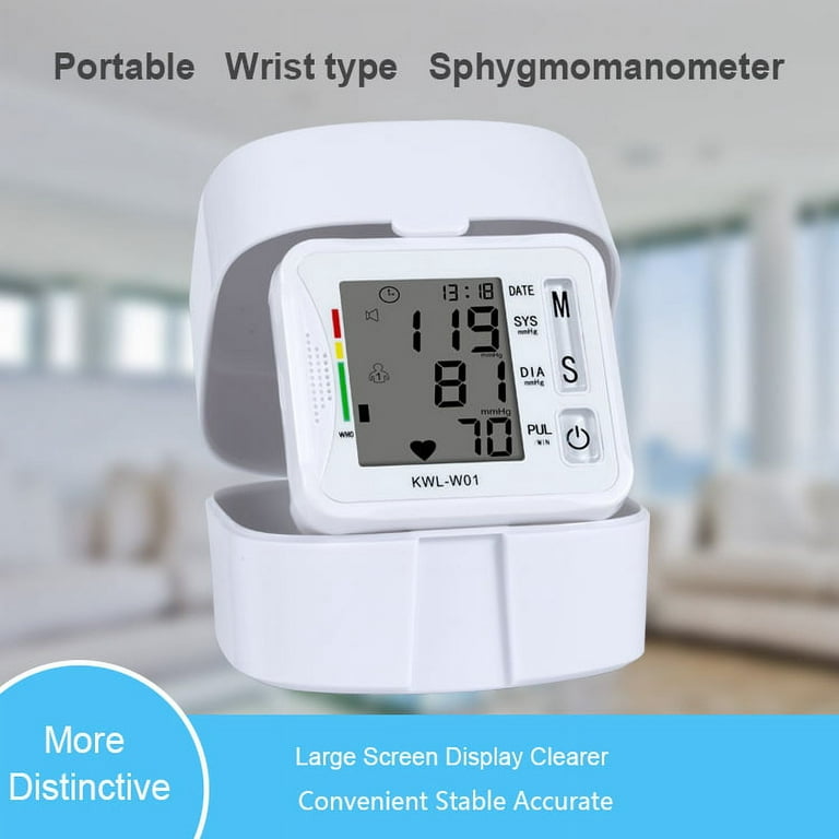 Blood Pressure Monitor Wrist Cuff - Accurate Automatic Digital BP Cuff  Machine for Home Use, XL Wrist 5.3 - 8.5, Large LCD w/ Backlit, 2x199  Memory, Irregular Heartbeat Pulse Detector, U62GH White