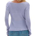 thumbnail image 5 of Long Sleeve Women's Casual Tulle Top Blouse Lightweight Knit Pullover Sweater, 5 of 6