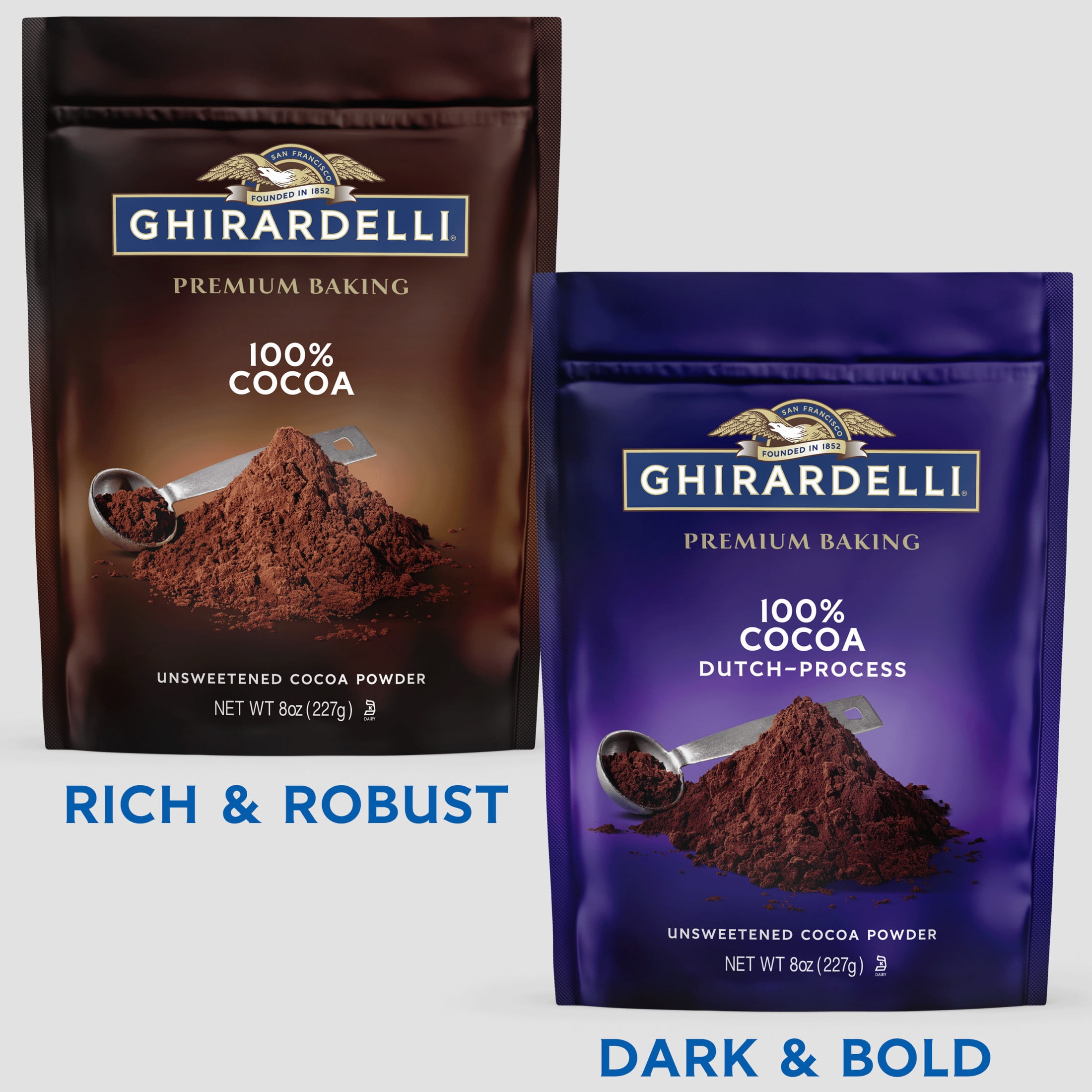 Ghirardelli, Premium Baking Cocoa, 8 oz, Unsweetened 100% cocoa