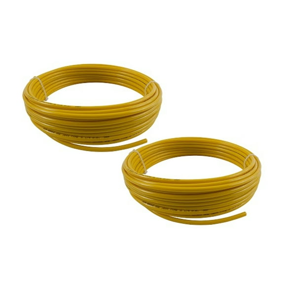 (2 Pack) 1/4" OD x 100' Yellow SAE J844 Nylon Air Brake Tubing DOT Approved | Pneumatic Nylon Air Line Hose for Air Brake System