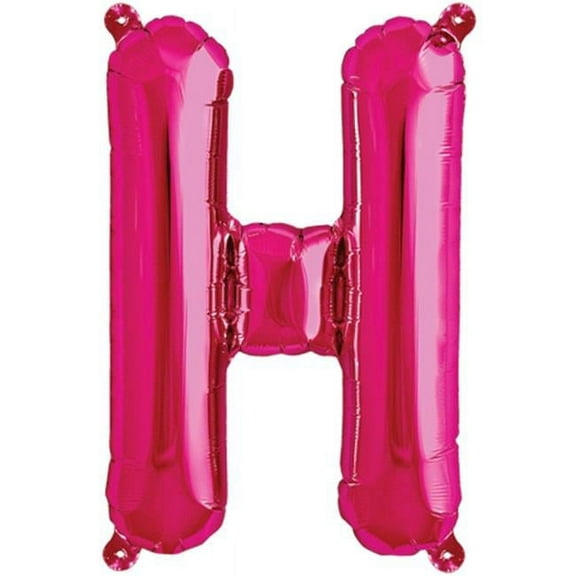 16 inch Letter H - Northstar - Magenta (Air-Fill Only) Foil Mylar Balloon - Party Supplies Decorations