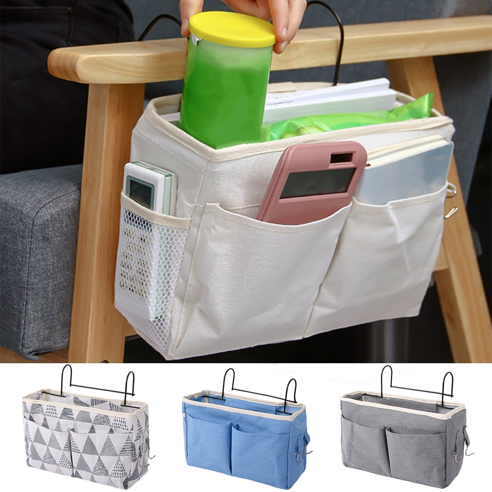 Storage Pouch, Bedside Caddy/Bedside Storage Bag Hanging Organizer for