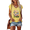 Yellow, variant on UNISHE Colorful Flower Bouquet V Neck Short Sleeve Graphic Tee