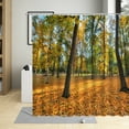 thumbnail image 2 of Autumn Birch Trees Forest Shower Curtain Deciduous Stream Scenery Bathroom Curtains Decorative Cloth Washable Fabric With, 2 of 8