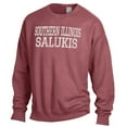 thumbnail image 2 of Men's ComfortWash Maroon Southern Illinois Salukis Stack Garment Dyed Crewneck Pullover Sweatshirt, 2 of 3