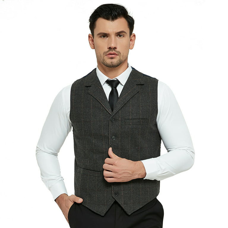 nægte Skuespiller forlade WEIXING Men's Waistcoat Lapel Vest Casual Formal Dress Vest Suit Vest  (Black M) - Walmart.com