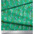 thumbnail image 2 of Soimoi Green Cotton Voile Fabric Floral Love Text Print Fabric by Yard 42 Inch Wide, 2 of 3