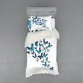 thumbnail image 1 of Ambesonne Blue Bedding Set 3 Pcs, Nature Botanic Spring, Twin XL, Blue Sky Blue Black, 1 of 3