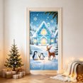 thumbnail image 4 of Christmas Moisture-resistant and Stain-resistant Door Cover, 72x36 Inch Winter Village Banner Ornament for Holiday Indoor Outdoor Party Decoration (Sky Blue), 4 of 6