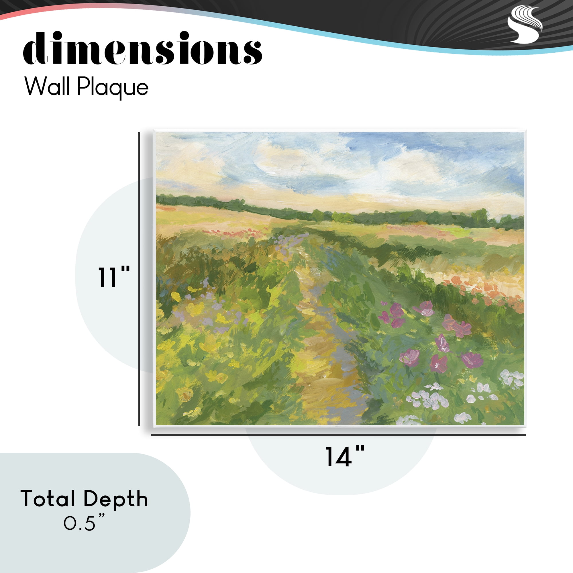 Stupell Industries Windswept Flower Field Wall Plaque Art, design by Victoria Barnes