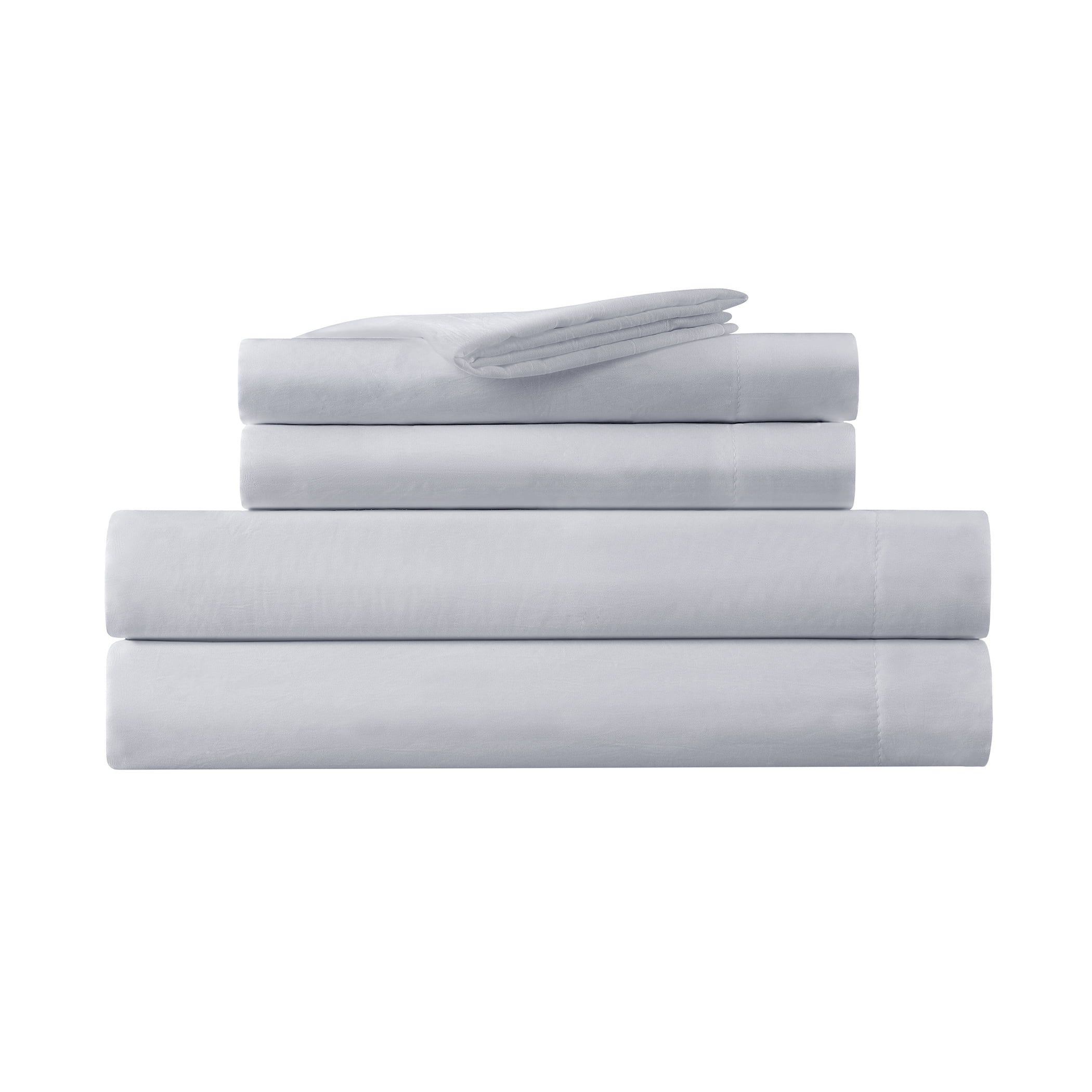 Serta Supersoft Cooling Bed Set, 5 Piece Reversible Bedding Comforter and Solid Sheet Set, Twin/ Twin XL, Micro Chip Grey