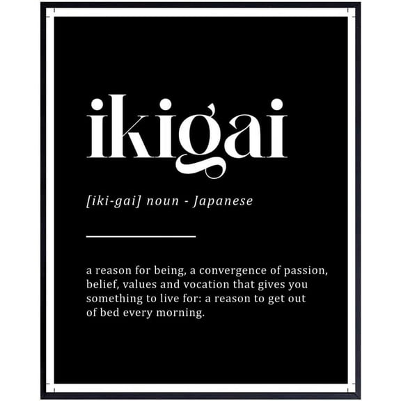 Ikigai Japanese Wall Art Print - Anime-Inspired Poster with Ikigai Definition - Perfect Gift for Japan & Anime Enthusiasts