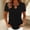#0382-Black, variant on Casual Blouse for Women Plain Eyelet Neck Short Sleeve Shirt Tunic Blouse Loose Fit Summer Tops