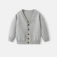 thumbnail image 2 of KEXE Girl Cardigan Girls Black Cardigan Girls' Cardigans Sweater School Uniforms Cotton Long Sleeve Lightweight Outerwear Grey 2-3 Years, 2 of 5
