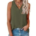 thumbnail image 4 of ALLLIST Womens Tops Summer Green Keyhole Neck Solid Casual Hollow Sleeveless Tank Tops Tank Tops Women XL, 4 of 8
