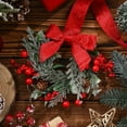 thumbnail image 6 of Dserfhy Mini Christmas Wreath with Red Velvet Bow Cabinet Door Decor for Kitchen Window Farmhouse Front Door Wall Fireplace Berry Garland, 6 of 7