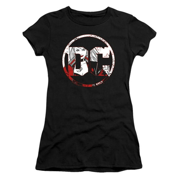Batman Dc Logo Harley S/S Junior Women's T-Shirt Sheer Black