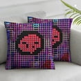 thumbnail image 3 of nygtbtfer Throw Pillow Cover 80S 8 Bit Pixel Retro Arcade Game Old Video Design Angry Attack Pillow Case Square Cushion Cover for Sofa Couch Bed Car  White, 3 of 7