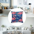 thumbnail image 5 of BANET Throw Pillow Covers, Geometric Stripes Pattern Pillow Covers Pack of 2, Red Cushion Covers, Decorative Pillow Covers Bedroom Decor, Blue 18x18in, 5 of 7