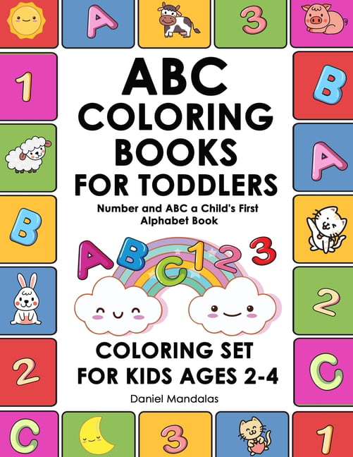 123 Colouring Books Practice Letters Book Pad Pre School ABC Colouring Books 