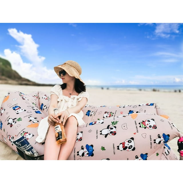 Air Chair Self Inflatable Without Pump,Beach,Park, Pool, Camping, Fishing Any Outdoor Activities-Panda Design